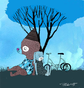 Nukahtaneet. <em>Tilauskoodi: silityskuva-17. Koko: 14 x 15 cm</em>