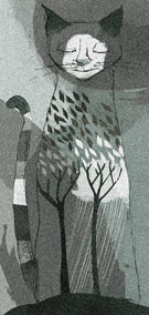 Yökissa. <em>Tilauskoodi: silityskuva-21. 9 c 19,5 cm</em>